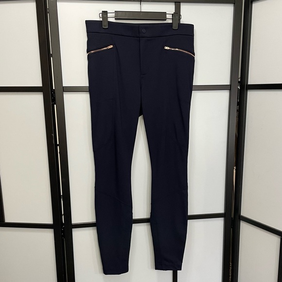 [10]✨NWOT✨Athleta | Ponte Moto Pant 2.0 | Navy Blue w/ Rose Gold Zippers - Picture 7 of 14